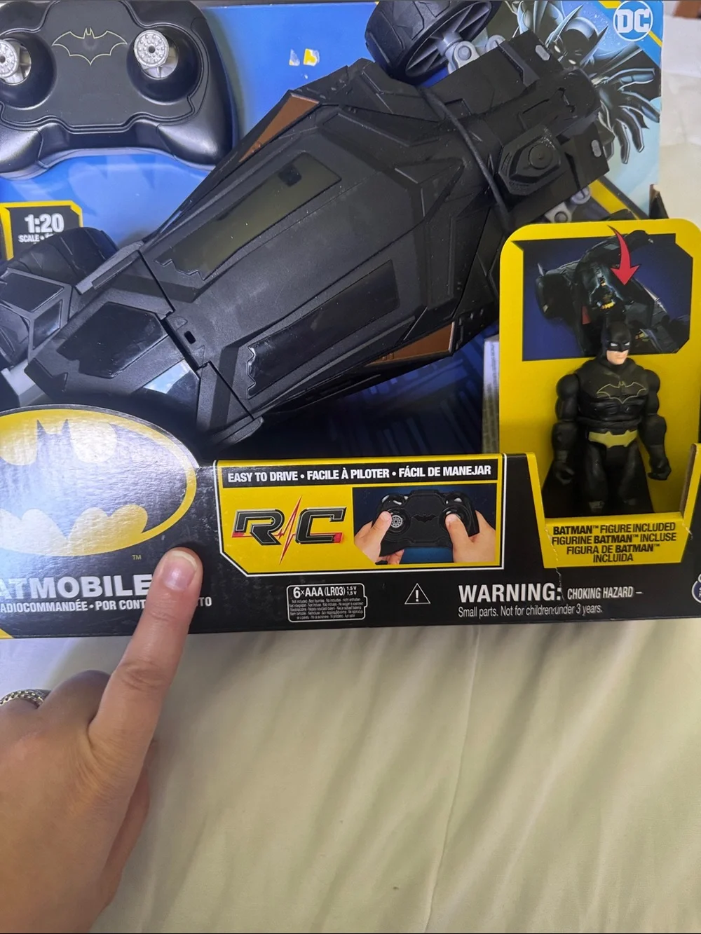 DC Black and Yellow Remote Control Batmobile with Batman Figure